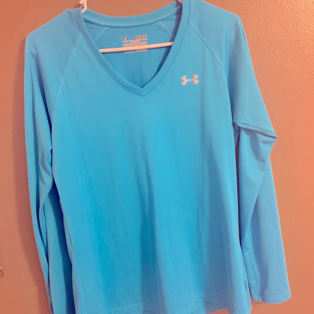 Bright blue Under Amor Long Sleeve Workout Shirt